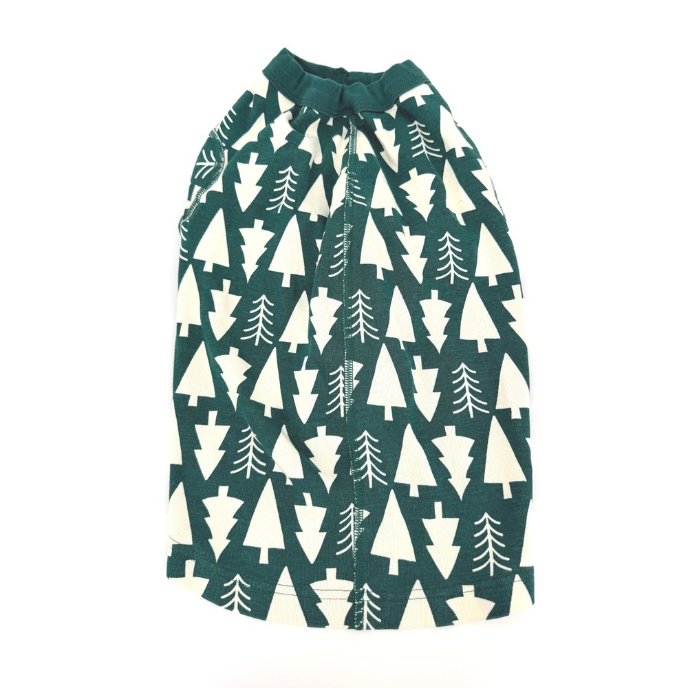 Hanna‎ Andersson Dog Pajamas Green White Evergreen Tree Organic Cotton Large